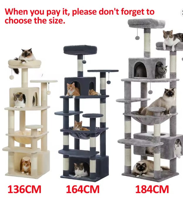 The Majestic Heights™ | 72" Multi-Level Cat Empire – Luxury Condo for Large Breeds