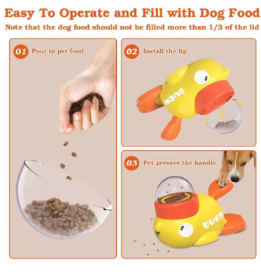 Interactive Duck Puzzle Feeder - IQ Training & Anti-Gulping Dog Toy
